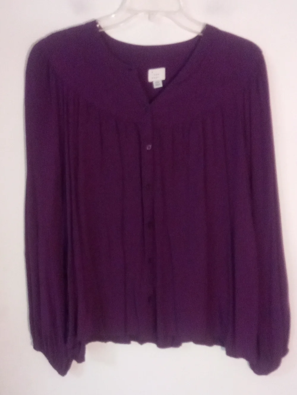 A New Day Purple Button-Front Blouse XXL 2X Plus EUC Babydoll